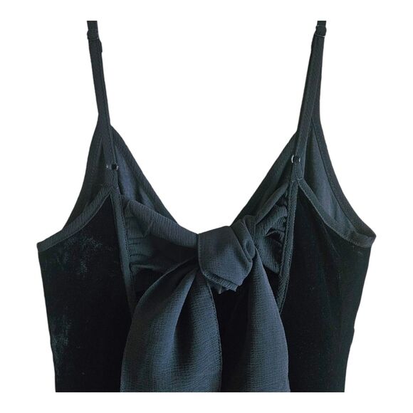 BAND OF THE FREE GYPSIES B.O.G S Midi Dress Black Velvet Side Slit Stretch NEW - Picture 7 of 8